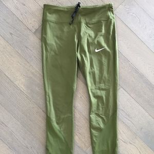Nike Epic Lux Running Tights (Olive Green, Size M)